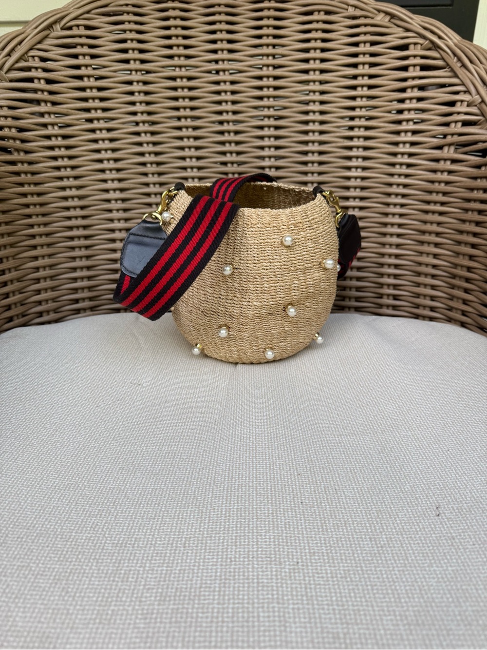 Clare V Pot de Miel Pearl with strap